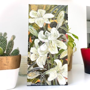 Wall art painting, Floral artwork for home decor, Acrylic canvas painting