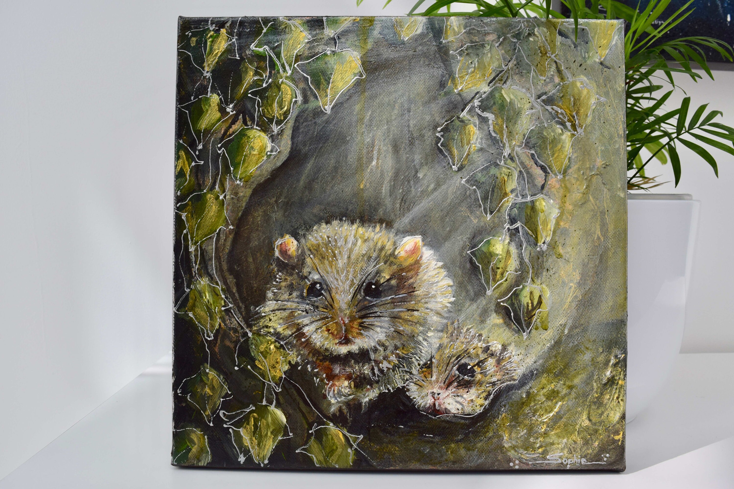 Dormouse Original painting / Canvas Wall Art for Home Decor | Etsy