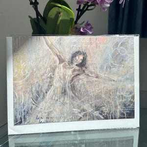 Wenskaart, verjaardagskaart voor dansers, verjaardagskaart ballerina, grote A5-kaart van hoge kwaliteit met envelop