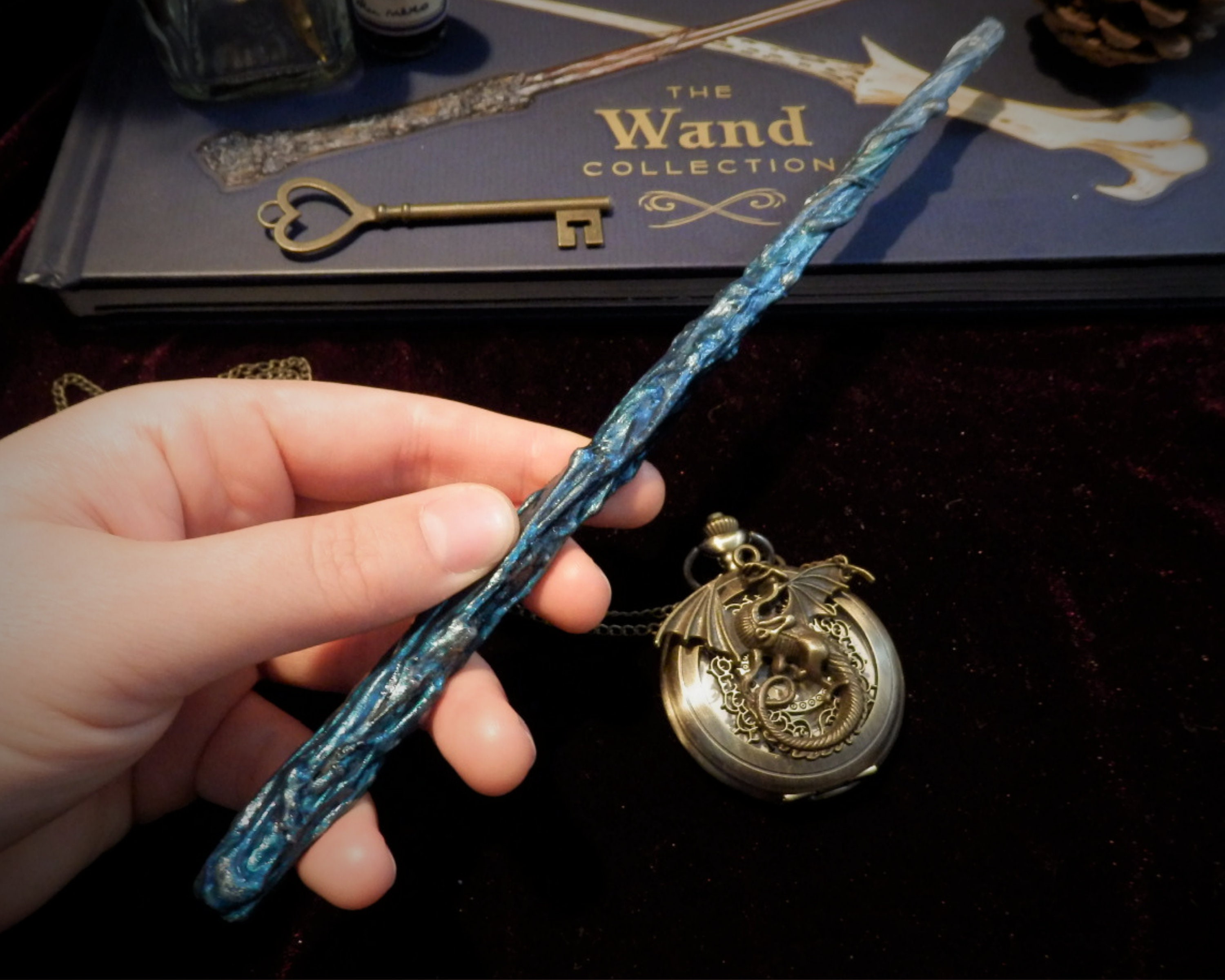 Water Themed Magic Wand Metallic Blue 10 Inches Sci Fi Etsy