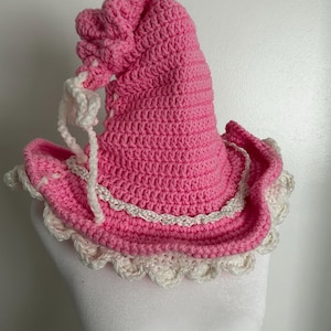 Crochet witch hat, witch hat,cottage witch hat, wizard, whimsical witch, fairy hat, witchy pixie hat, glow in the dark,