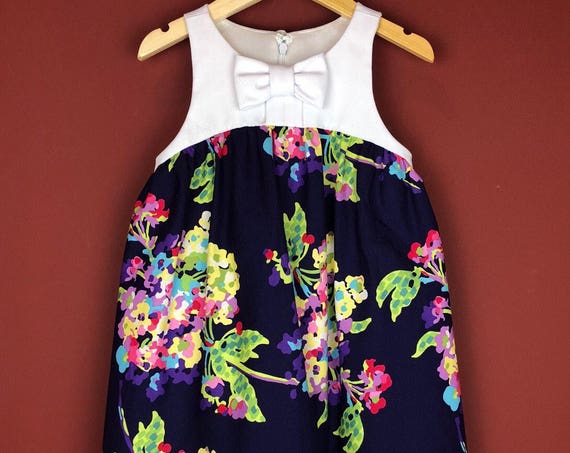 The "Bow-Tie Dress" in Deep Purple Bouquet.