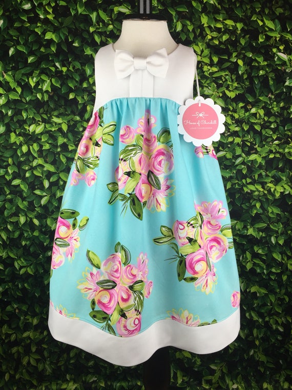 The "Bow Tie Dress" in Blue Floral