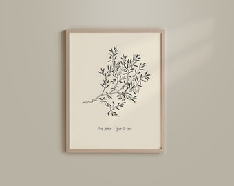Christian Printable Wall Art My Peace I Give to You John 14:27 Christian Wall Art Bible Verse Prints Modern Christian Print Minimalist