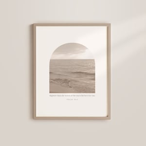Christian Wall Art Ocean Christian Printable Beach Christian Wall Art Bible Verse Prints Modern Christian Print Neutral
