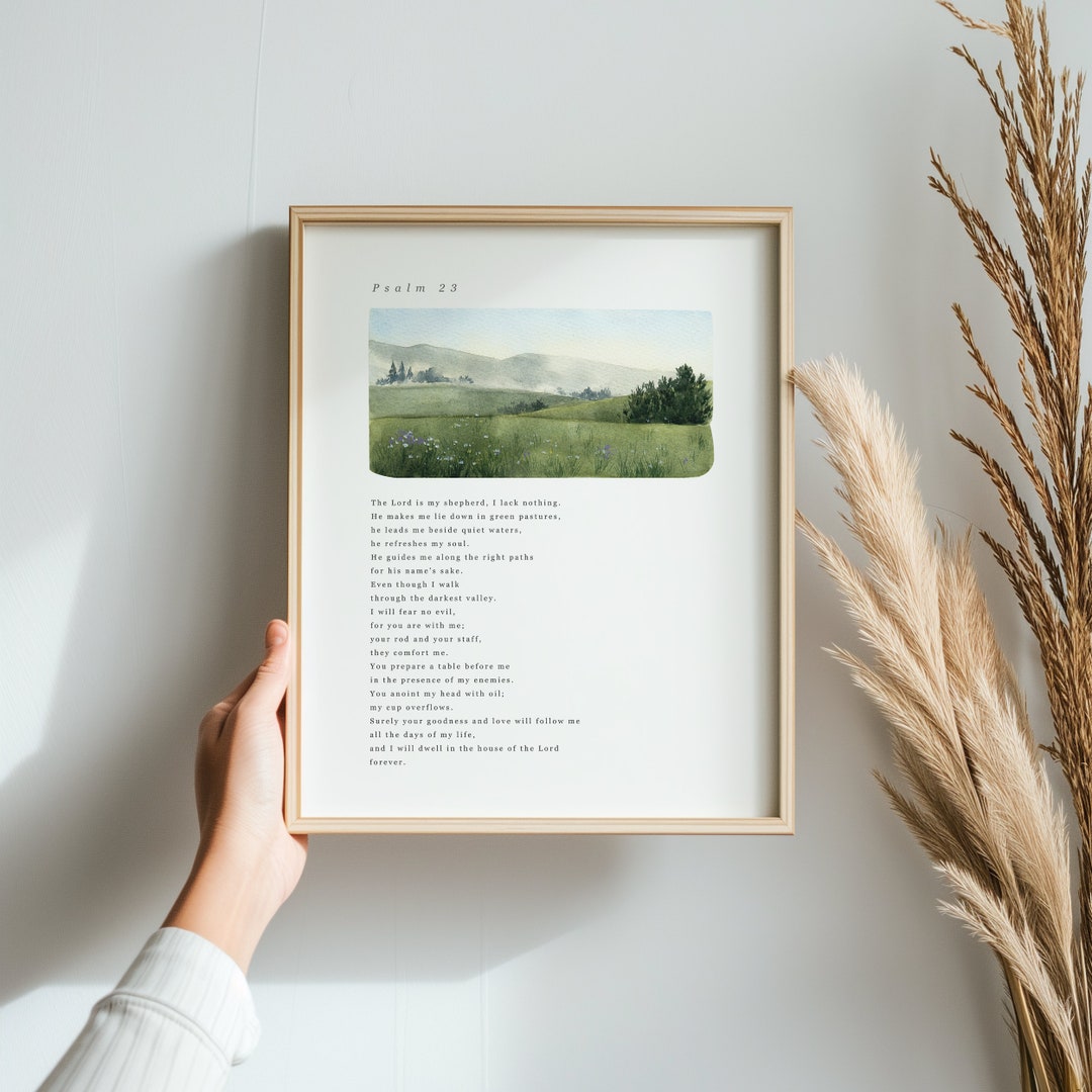 Christian Art Print Psalm 23 the Lord is My Shepherd Christian Wall Art ...