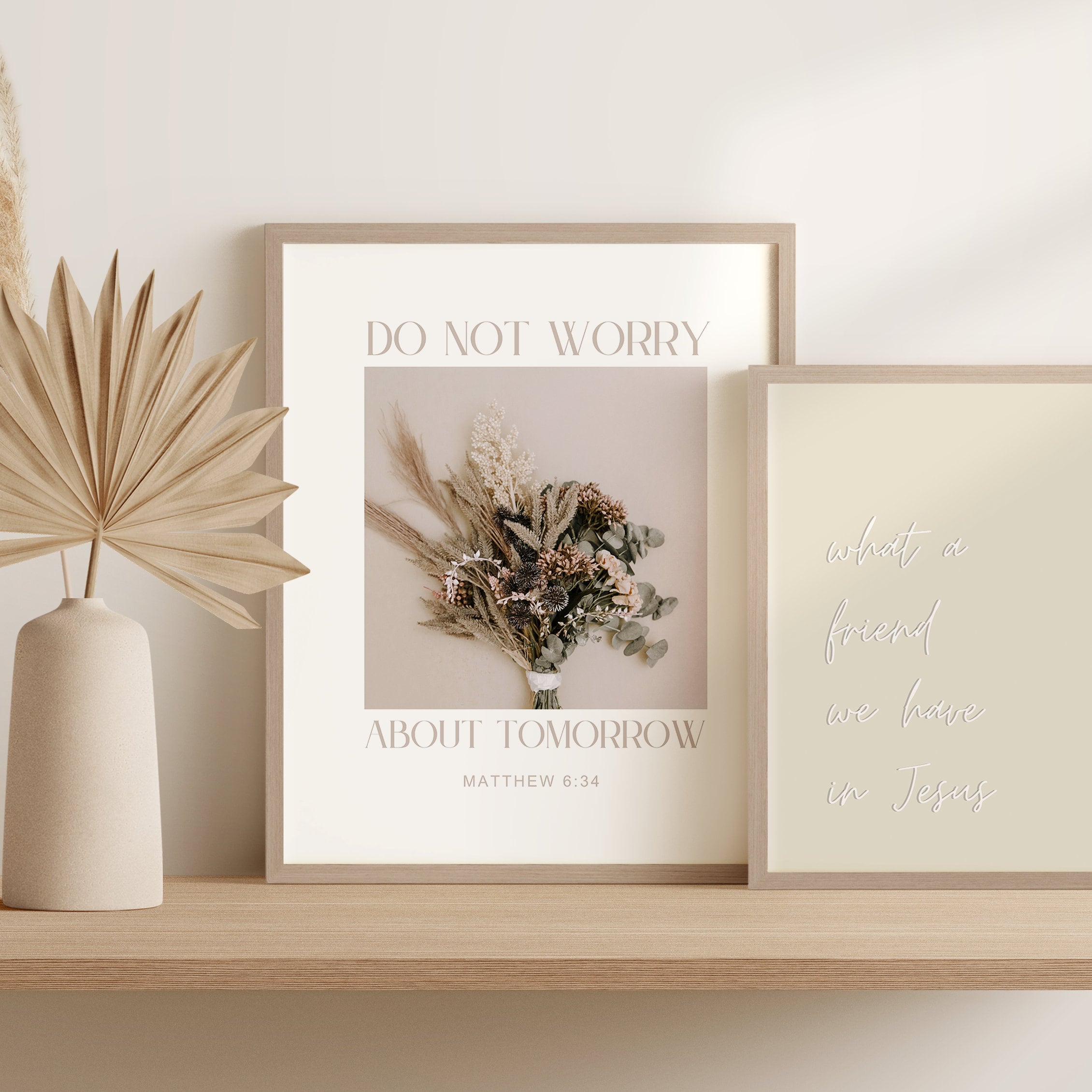 Floral Christian Wall Art Do Not Worry About Tomorrow Matthew 6:34 ...
