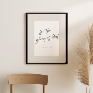 For the glory of God, 1 Corinthians 10:31, Christian Printable, Christian Wall Art, Bible Verse Prints, Modern Christian Print, Minimalist