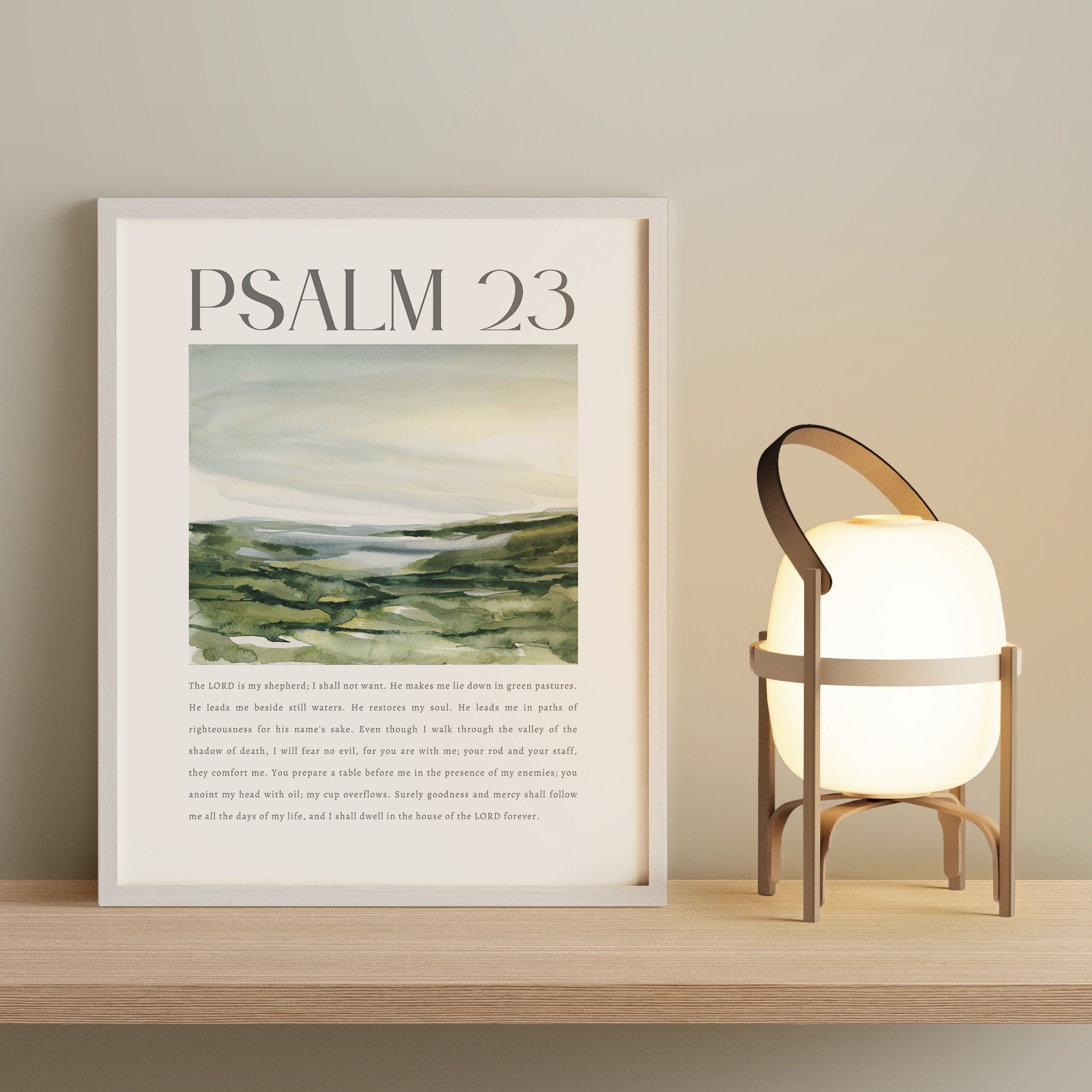 Christian Wall Art Psalm 23 the Lord is My Shepherd Bible Verse Print ...