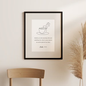 Christian Wall Art Coffee Kitchen Bible Verse Christian Print Psalms Bible Verse Print Modern Christian Print Kitchen Minimalist Art Coffee