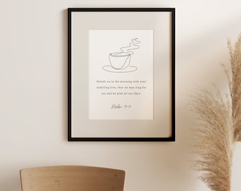 Christian Wall Art Coffee Kitchen Bible Verse Christian Print Psalms Bible Verse Print Modern Christian Print Kitchen Minimalist Art Coffee