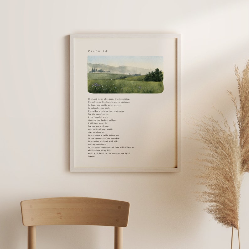 Christian Art Print Psalm 23 the Lord is My Shepherd Christian Wall Art ...