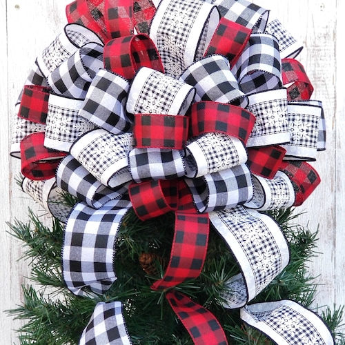Small Christmas Gift Bags 4 Count Red Black Plaid Snowflake Combo by Homemade 