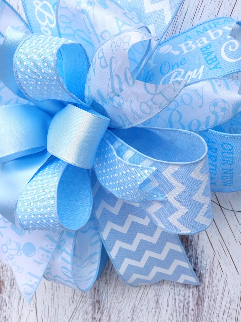 Boy Baby Shower Gift Bow New Baby Boy Baby Shower Decor Etsy