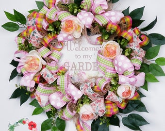 Spring Wreath, Spring Decor, Spring Door Wreath, Welcome Wreath, Mother's Day Wreath, Easter Wreath