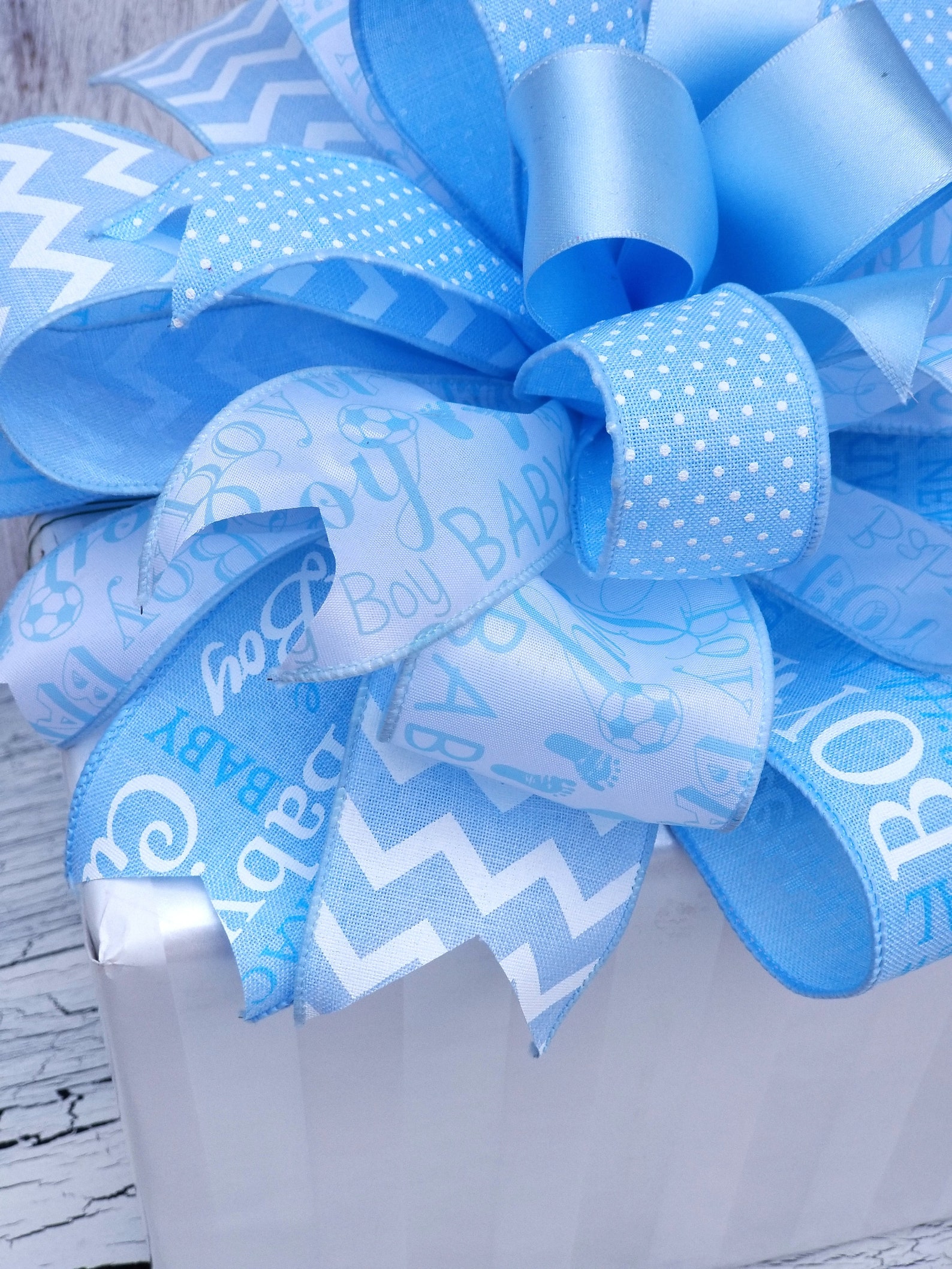 Boy Baby Shower Gift Bow New Baby Boy Baby Shower Decor Etsy