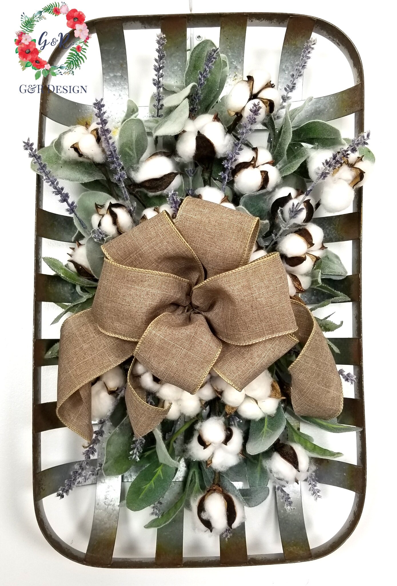 Tobacco Basket Wall Decor Cotton Boll Decor Farmhouse