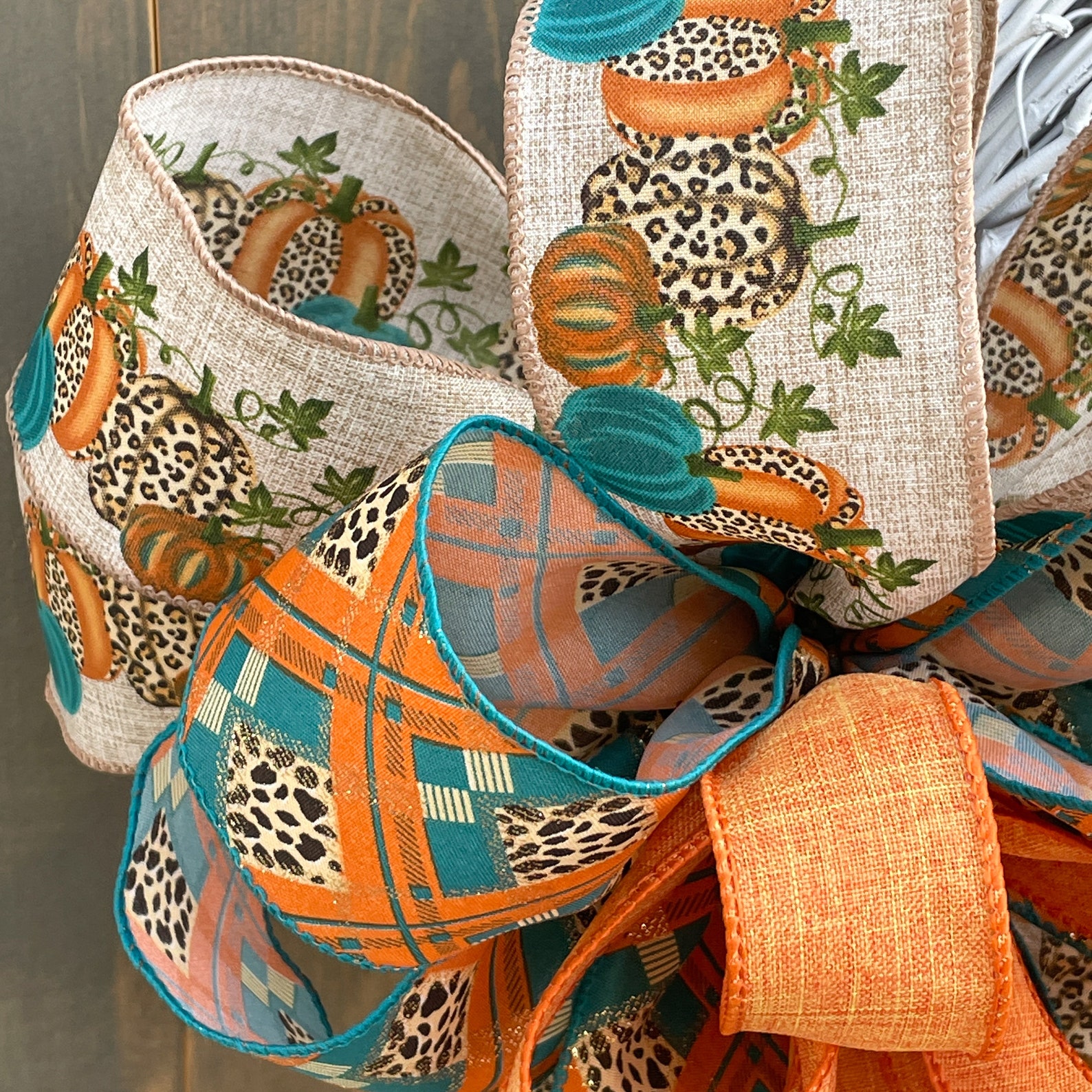 Teal and Cheetah Print Accent Bow for Fall Leopard Print Etsy