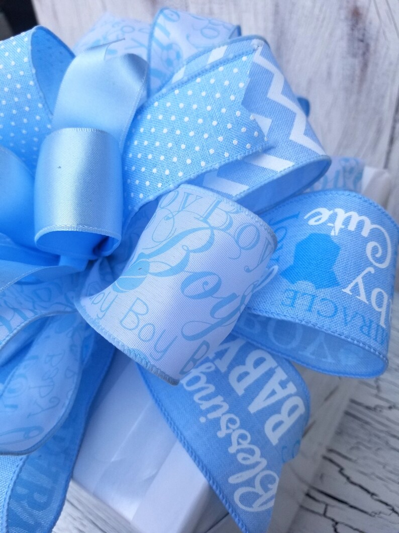 Boy Baby Shower Gift Bow New Baby Boy Baby Shower Decor Etsy