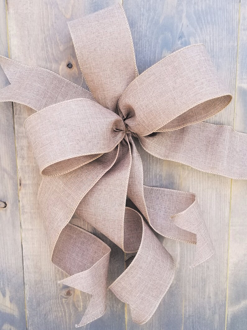 Bow for Summer Wreath Linen Wreath Bow Rustic Wreath Decor Etsy