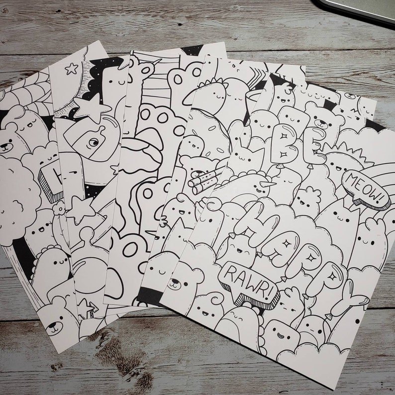 PRINTABLE Coloring Pages - Kawaii Doodles - Cute Kawaii Doodle Coloring ...