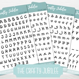 Alphabet Letter Sticker Sheet - Cathound Font Stickers - Bullet Journal - Lettering - Planner Stickers