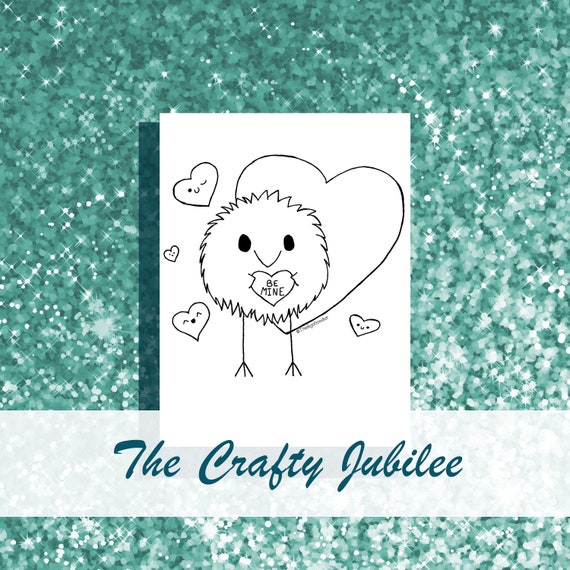 Printable Illustration Coloring Page Poof Poof S Etsy