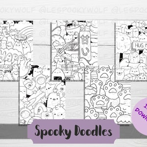 PRINTABLE Coloring Pages - Kawaii Doodles - Cute Kawaii Doodle Coloring Book - Adult Coloring - Digital Download