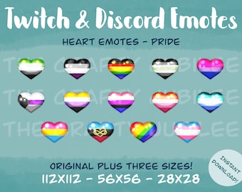 Heart Emojis - Pride Heart Emotes - LGBTQIA Hearts - Discord - Twitch - DIGITAL DOWNLOAD