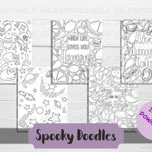 PRINTABLE Coloring Pages - Doodle Time - Cute Doodle Coloring Book - Adult and Kids Coloring Books - Digital Download