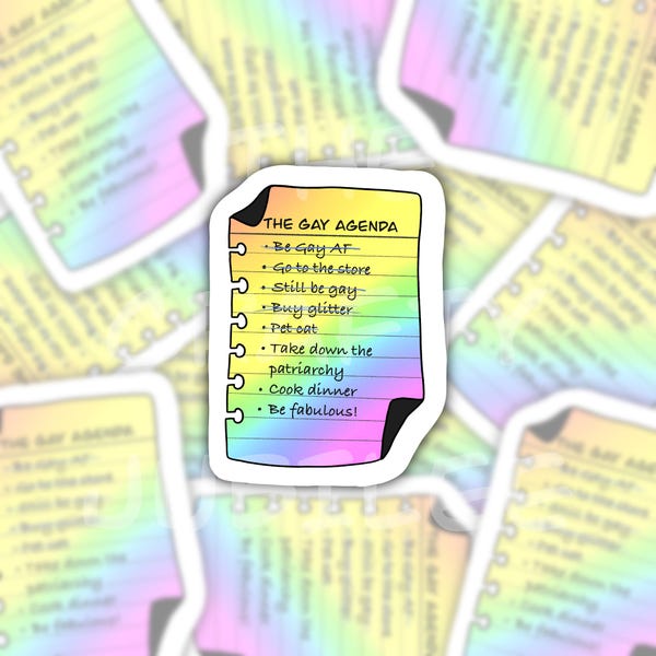 Gay Agenda Sticker – Funny LGBTQ Pride, Laptop Decal