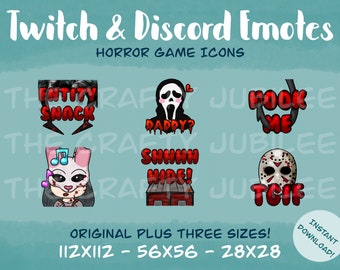 Conjunto de gestos de iconos de juegos de terror: gesto DBD, Dead by Daylight, Discord, Twitch, DESCARGA DIGITAL