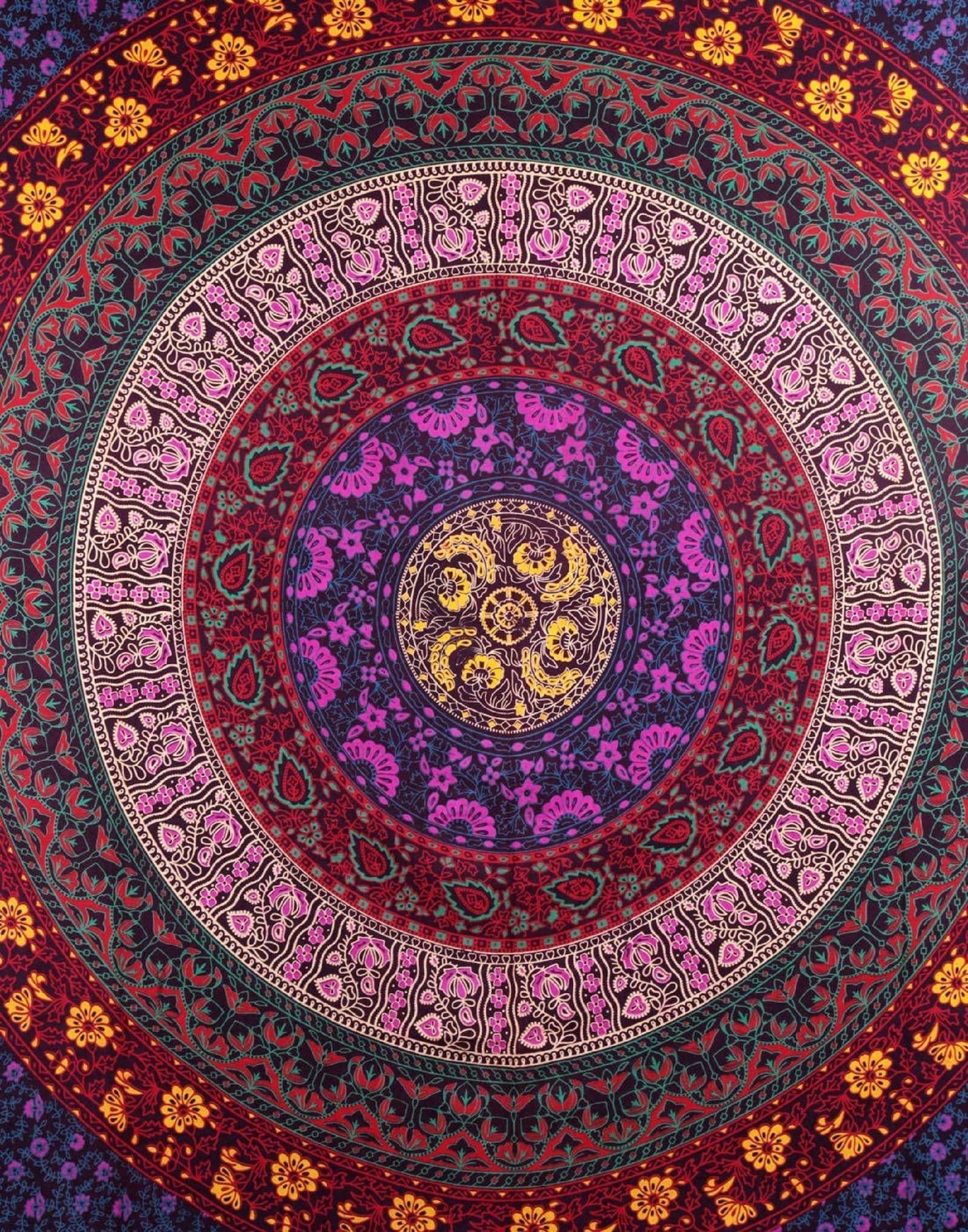 Large Hippie Tapestry Mandala Bohemian Tapestrie Indian Dorm Etsy