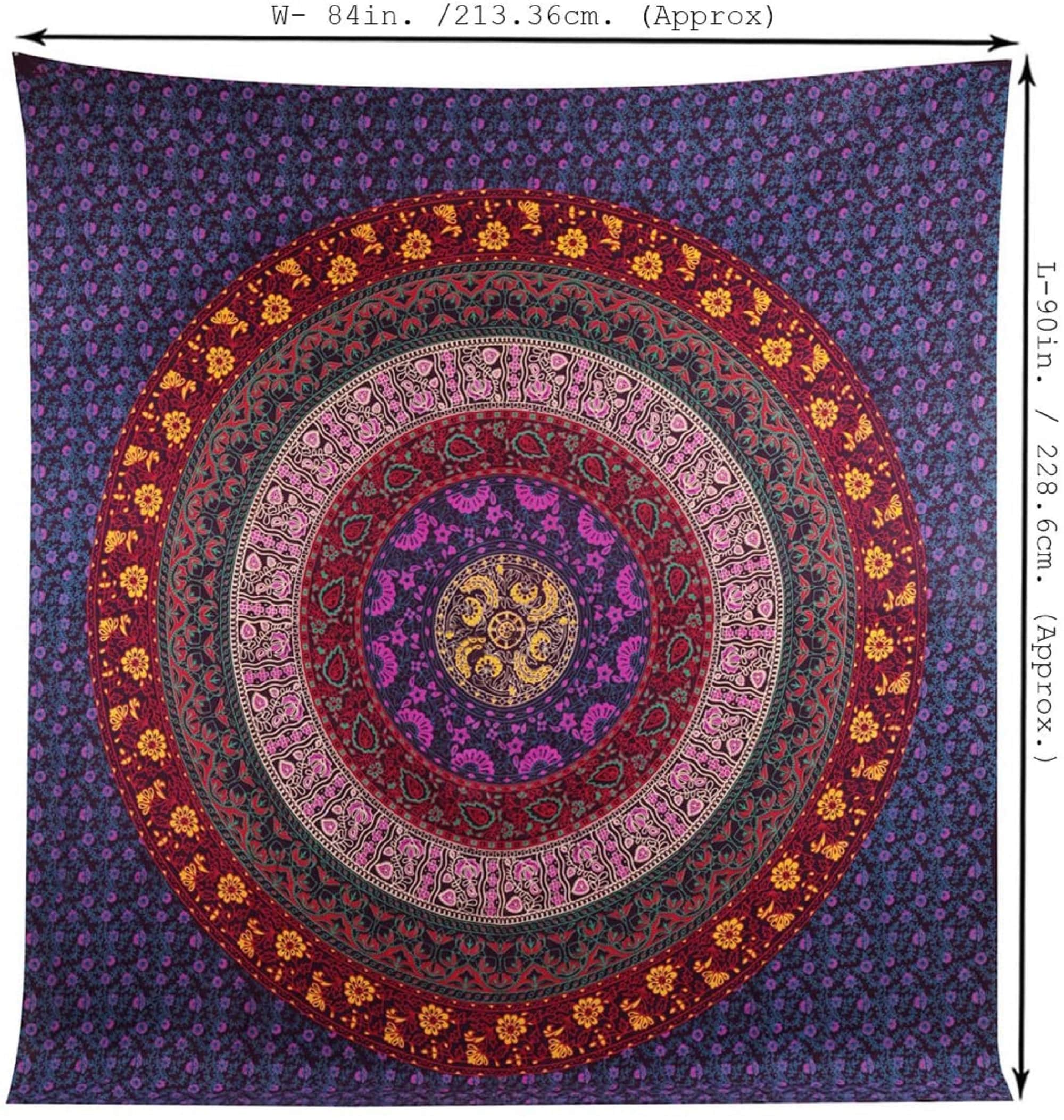 Large Hippie Tapestry Mandala Bohemian Tapestrie Indian Dorm Etsy