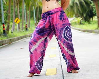 Girls Boys Tie dye harem pants baggy summer hippy hippie boho trousers 1-6 years