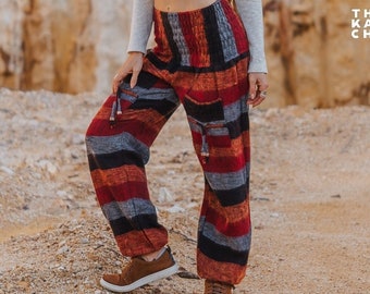 Warm Striped Harem Pants Women Trousers Gypsy Pants Red Orange Grey Hippie Hippy Loose Yoga Ladies Baggy Festival Gypsystyle Clothing