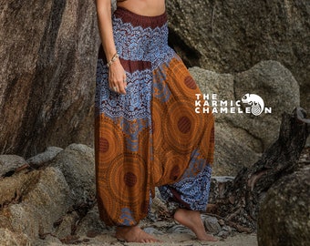 Harem Pants Women Hippie Hippy Yoga Trousers Bronze Blue Mandala Comfy Loungewear Gypsy Boho Aladdin Loose Clothing Baggy Festival