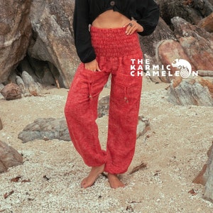 Peach Pink Harem Pants: Boho Cashmilon Hippie Yoga Trousers