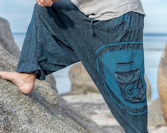 PRIJOUHE Pantaloni harem casual da uomo con elastico in vita
