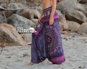 Dusky Pink Harem Pants Hippie Yoga Trousers Comfy Loose Loungewear Tribal Aladdin Genie Pants Dance Festival Wear