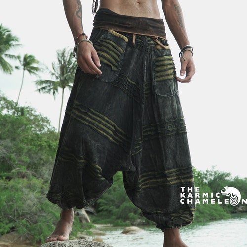 Harem Pants Men Stonewashed Yoga Pants Hippie Hippy Razorcut Etsy