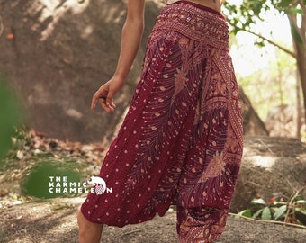 Pink Harem Pants Ohm Print Hippie Pants Loose Yoga Pants Boho Pants Gypsy Pants
