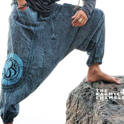 Harem Pants Men Stonewashed Yoga Pants Hippie Hippy Razorcut Etsy