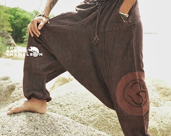 Stonewashed Men Harem Pants Hippie 