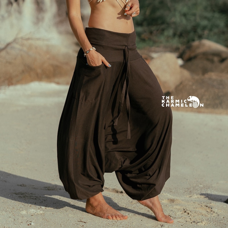Women's Aladdin Alibaba Organic Cotton Gypsy Hippie Yoga Harem Pants