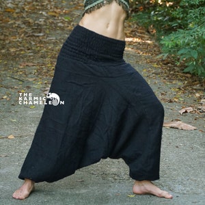 Schwarze Haremshose: Frauen Cashmilon Hippie Yoga Hose