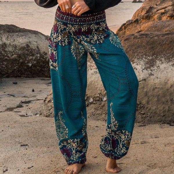 Yoga Harem Pants Turquoise Paisley main image 0