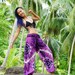 Harem Pants Hippie Yoga Trousers Women Pink Purple Tie Dye Comfy Loungewear Boho Loose Funky Cotton Colourful Bright Trousers