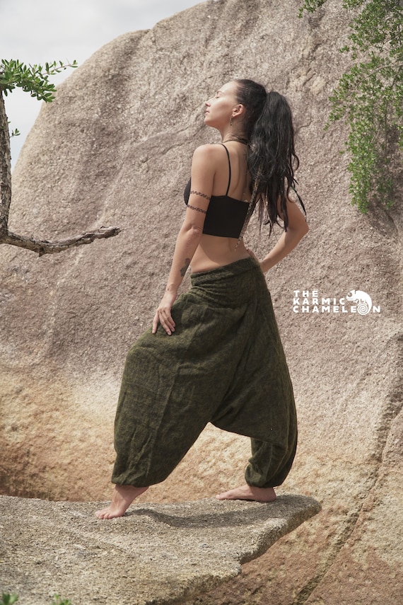 Pantalones Harem cálidos para mujer, pantalones de Yoga Hippie