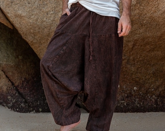Men’s Cotton Stonewashed Harem Pants – Various Colours